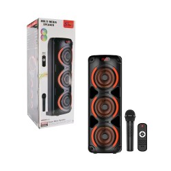 Coluna Sem Fio Portátil Sing-e ZQS8305 com Microfone e Controle Remoto Preto